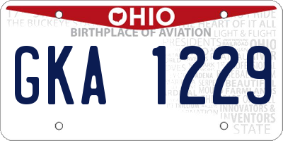 OH license plate GKA1229