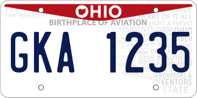 OH license plate GKA1235