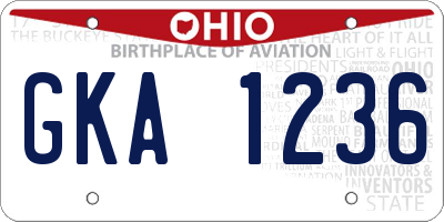 OH license plate GKA1236