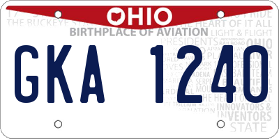 OH license plate GKA1240