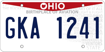 OH license plate GKA1241