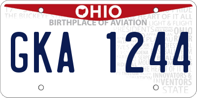 OH license plate GKA1244