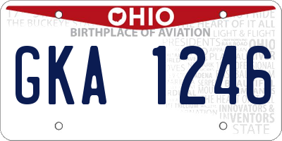 OH license plate GKA1246