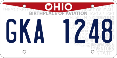 OH license plate GKA1248