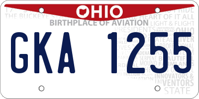 OH license plate GKA1255