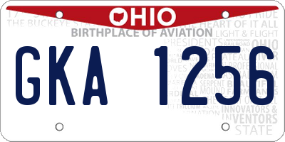 OH license plate GKA1256