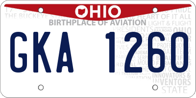 OH license plate GKA1260