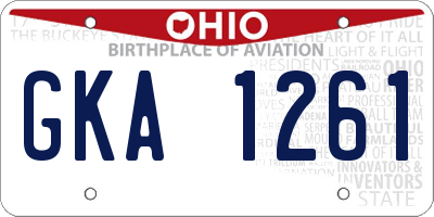 OH license plate GKA1261