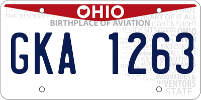 OH license plate GKA1263