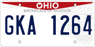 OH license plate GKA1264