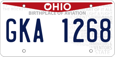 OH license plate GKA1268