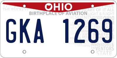 OH license plate GKA1269