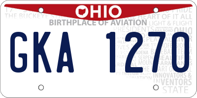 OH license plate GKA1270