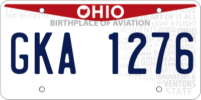 OH license plate GKA1276