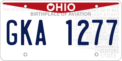 OH license plate GKA1277