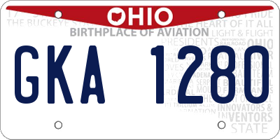 OH license plate GKA1280