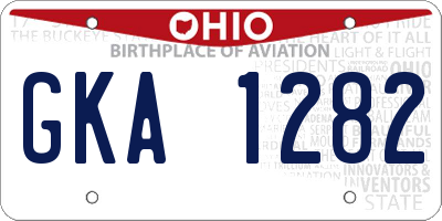 OH license plate GKA1282