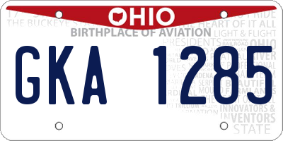 OH license plate GKA1285