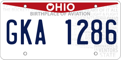 OH license plate GKA1286