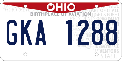 OH license plate GKA1288