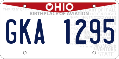 OH license plate GKA1295