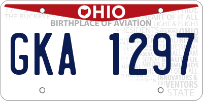 OH license plate GKA1297