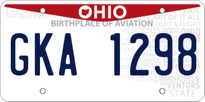 OH license plate GKA1298