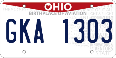 OH license plate GKA1303