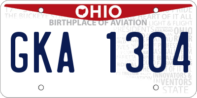 OH license plate GKA1304
