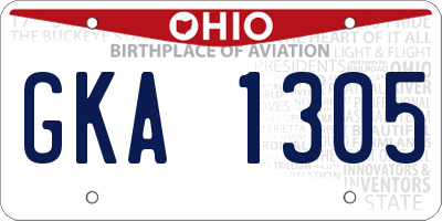 OH license plate GKA1305