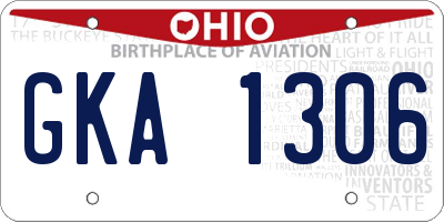 OH license plate GKA1306