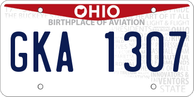 OH license plate GKA1307