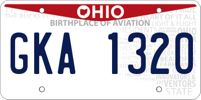 OH license plate GKA1320