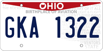 OH license plate GKA1322