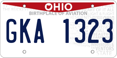 OH license plate GKA1323
