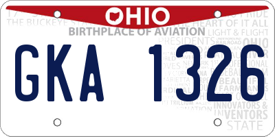 OH license plate GKA1326