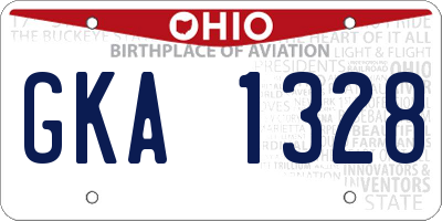 OH license plate GKA1328