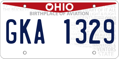 OH license plate GKA1329