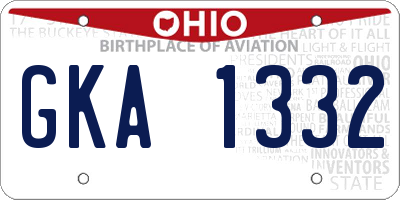 OH license plate GKA1332