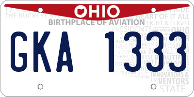 OH license plate GKA1333