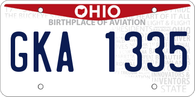 OH license plate GKA1335
