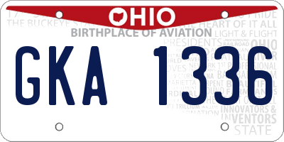 OH license plate GKA1336