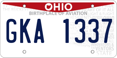 OH license plate GKA1337