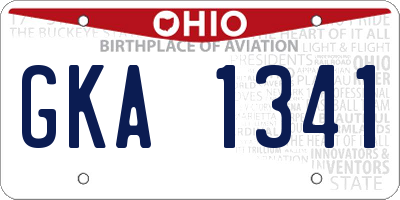 OH license plate GKA1341