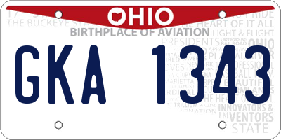 OH license plate GKA1343