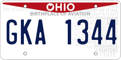 OH license plate GKA1344