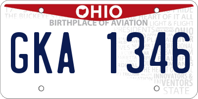 OH license plate GKA1346
