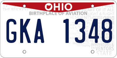 OH license plate GKA1348