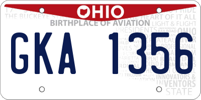 OH license plate GKA1356