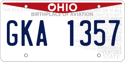 OH license plate GKA1357